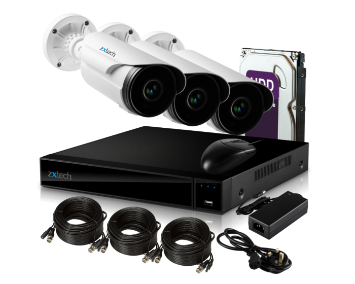 Zxtech 3 x AHD Security Camera System For Home