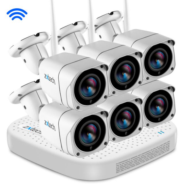 Zxtech 6 x 5MP PTZ Wireless Dome CCTV Camera 9CH System Audio 5x Zoom 60M Night Vision Sony
