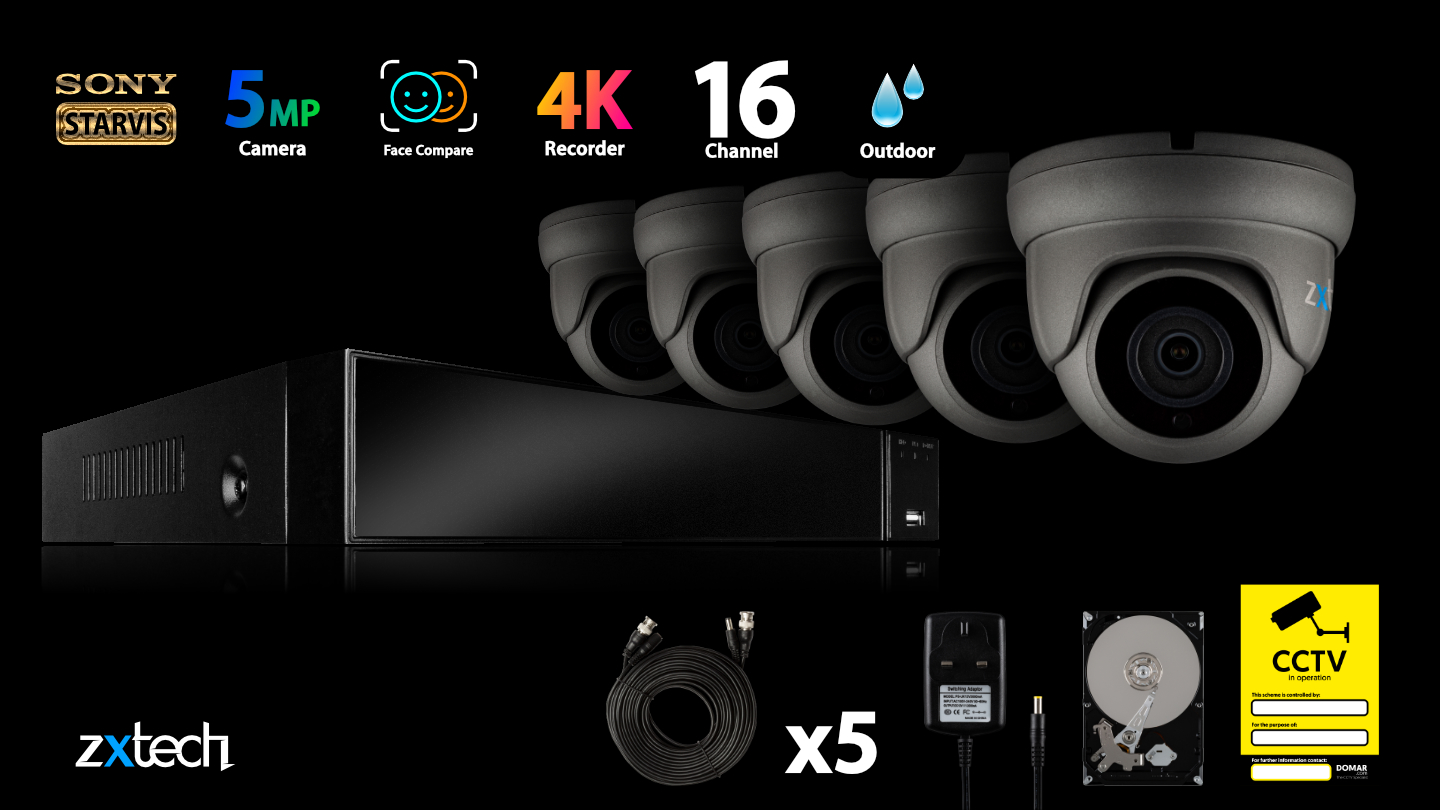 5MP AHD CCTV Kit Home P2P DVR HD Analog Camera Wide Angle Night Vision | AF5A8Y