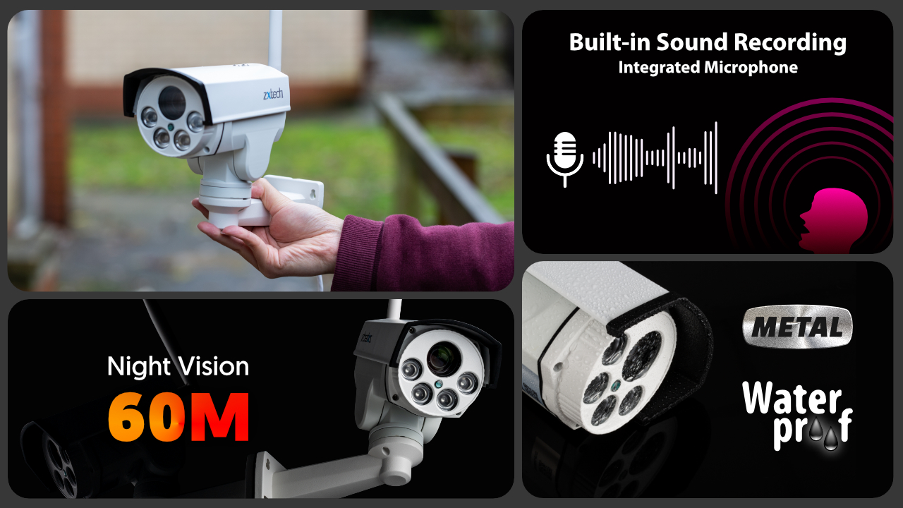 5mp ptz wifi camera system - audio recording 10x zoom sony starvis night vision 9ch nvr | wf5c9y